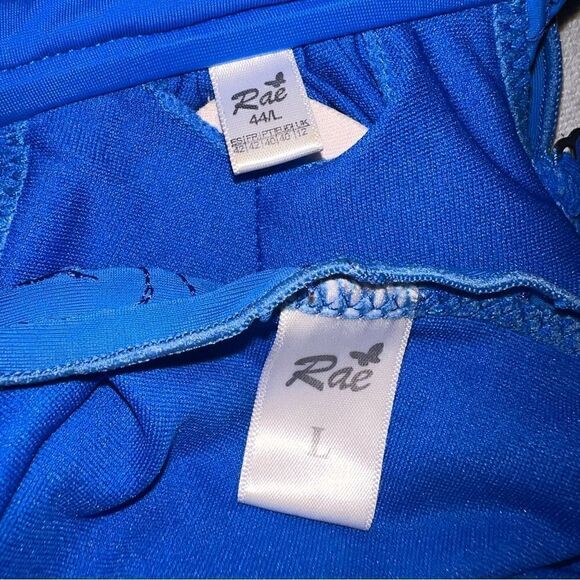 RAE Bikini Swimsuit Set In Color Royal Blue With Embroidered Decor Size L - Picture 5 of 5